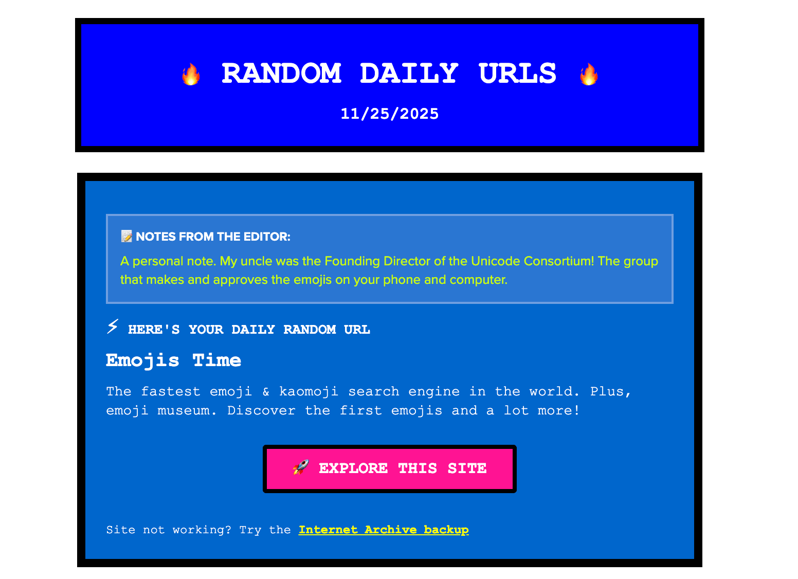 Random Daily Urls screenshot 2
