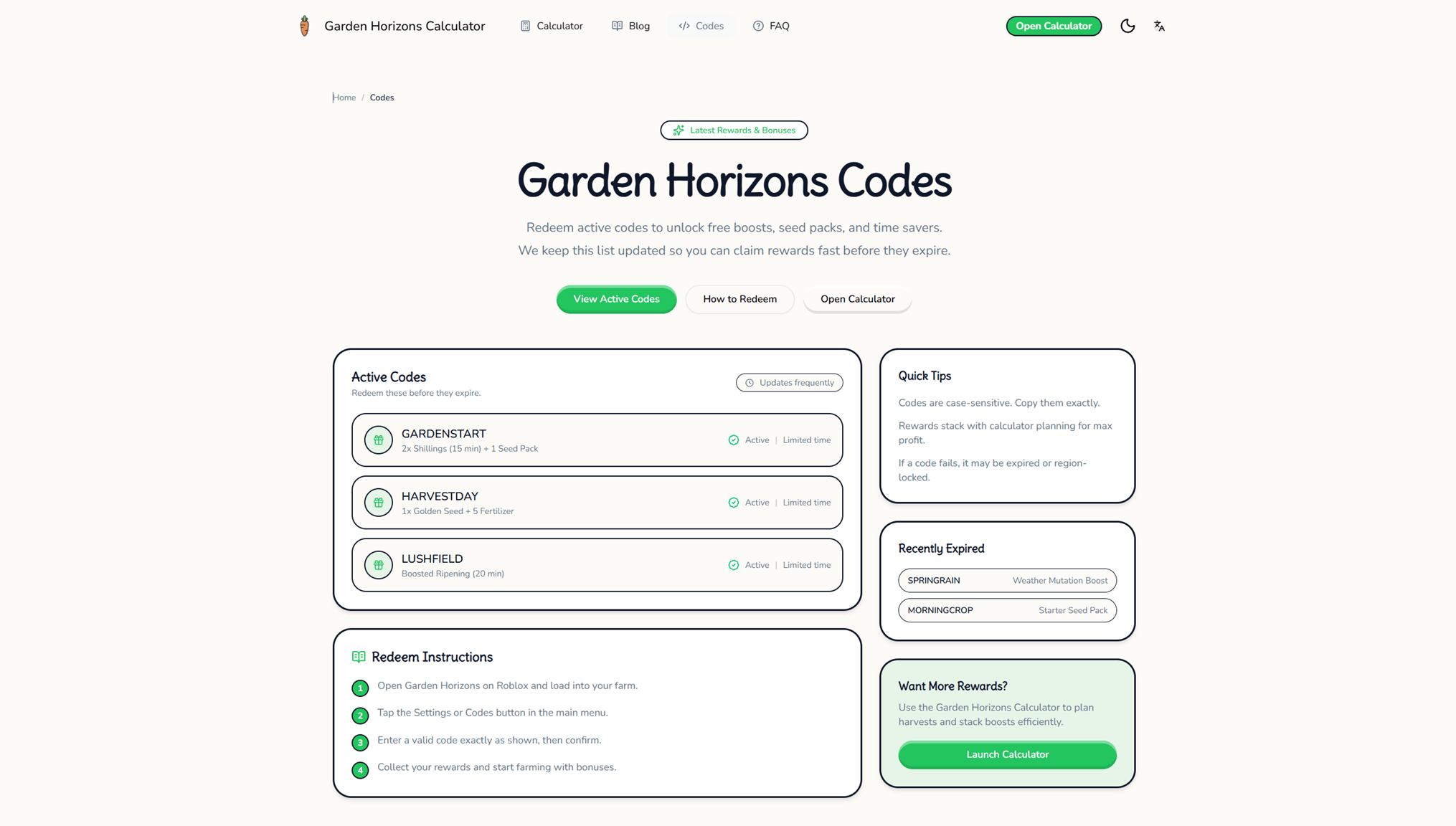Garden Horizons Calculator screenshot 2