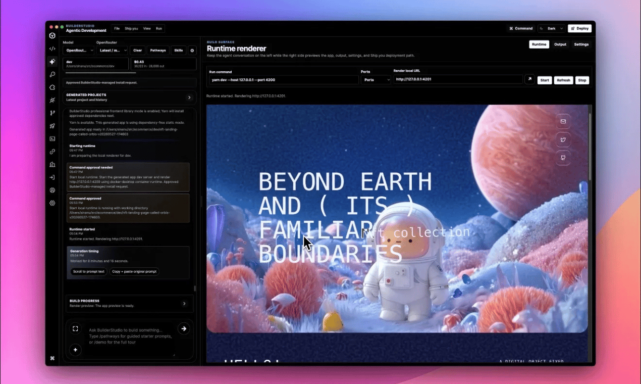 BuilderStudio screenshot 2