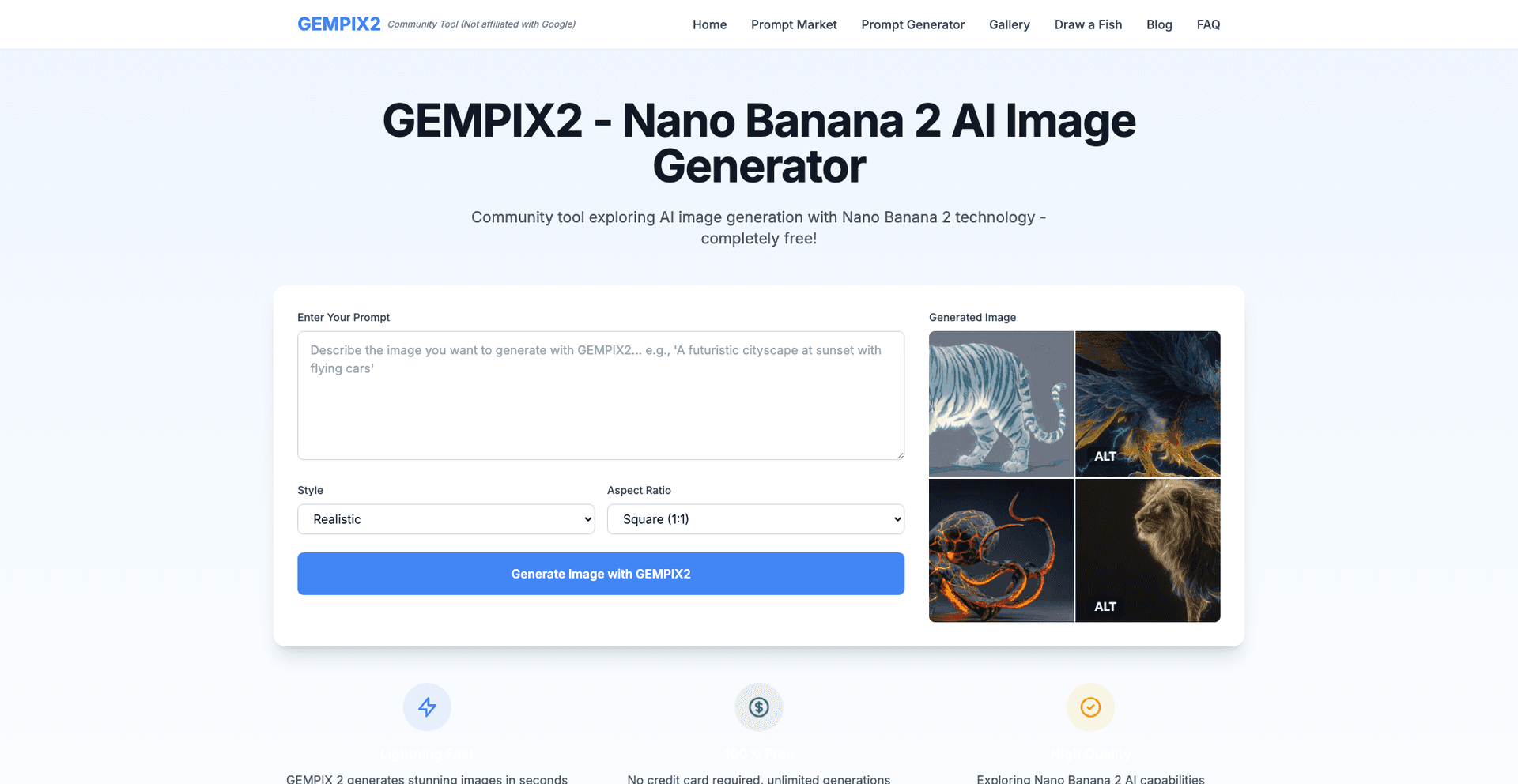 GEMPIX2 Nano Banana 2 AI Image Generator screenshot 1
