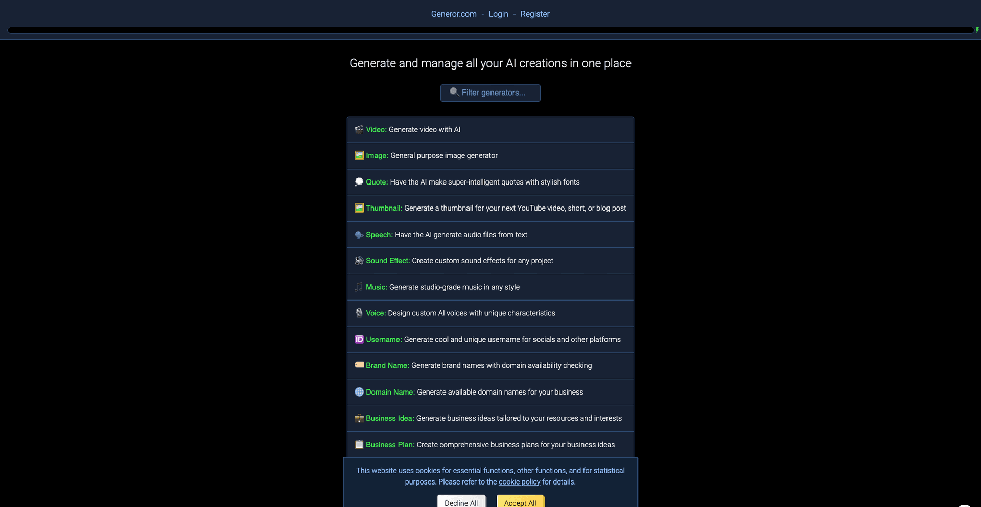 Generor screenshot 1