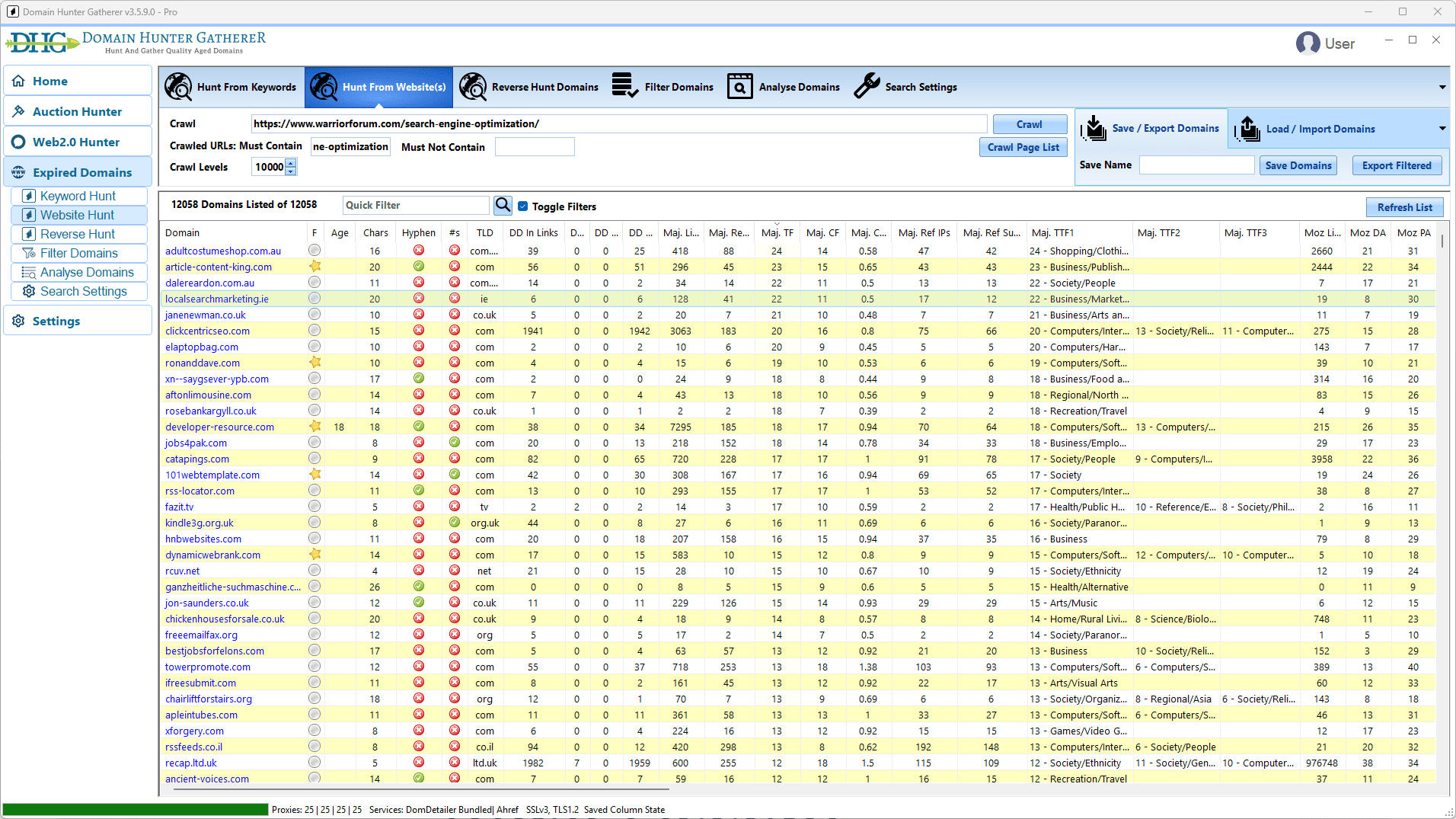 Domain Hunter Gatherer screenshot 1