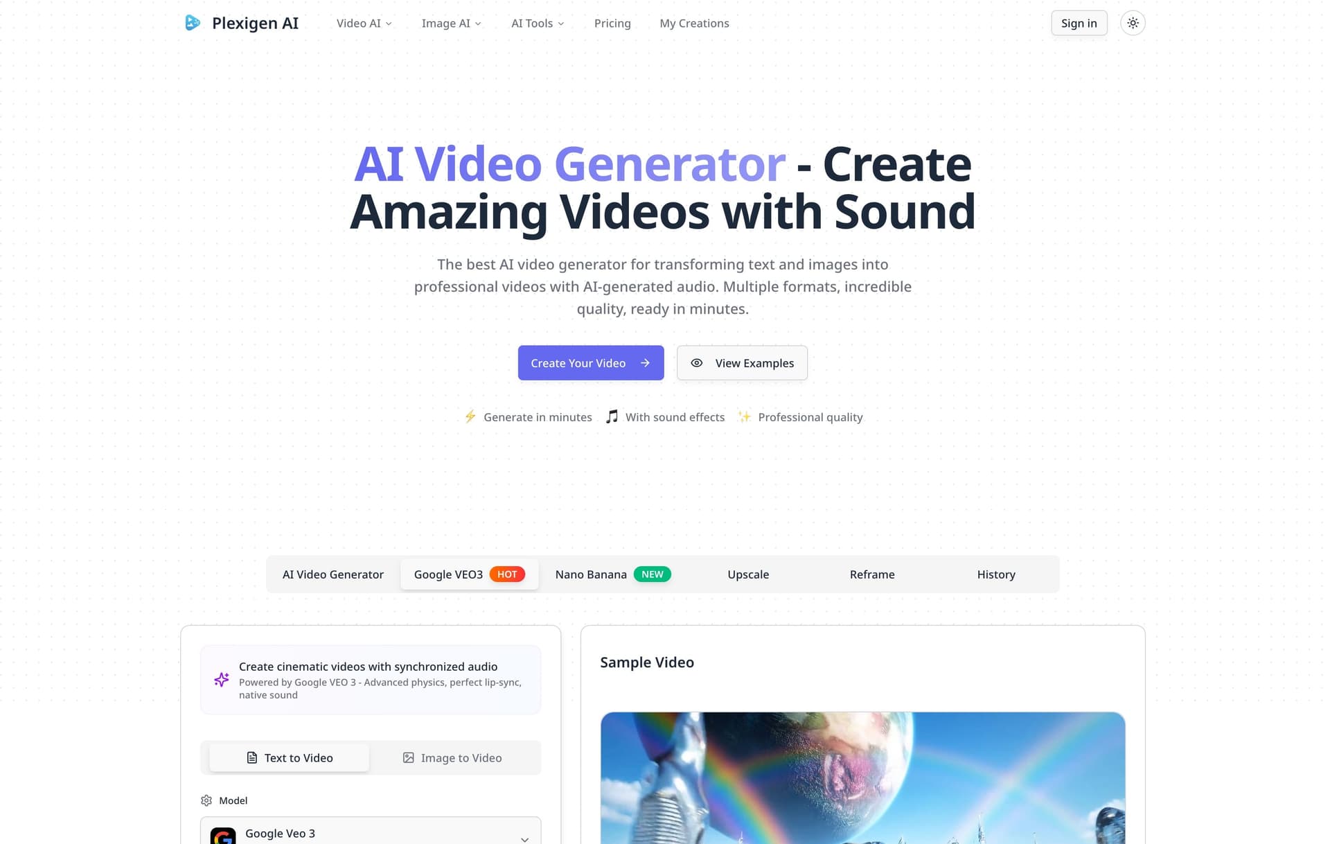 Plexigen AI - AI Video Generator with Sound & Effects screenshot 1